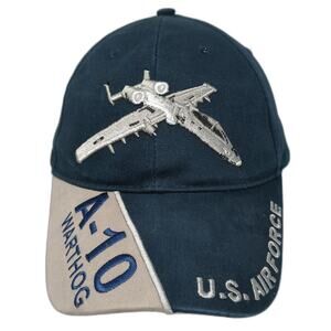 A-10 Warthog U.S. Air Force Strapback Baseball Cap Blue One Size Eagle Crest